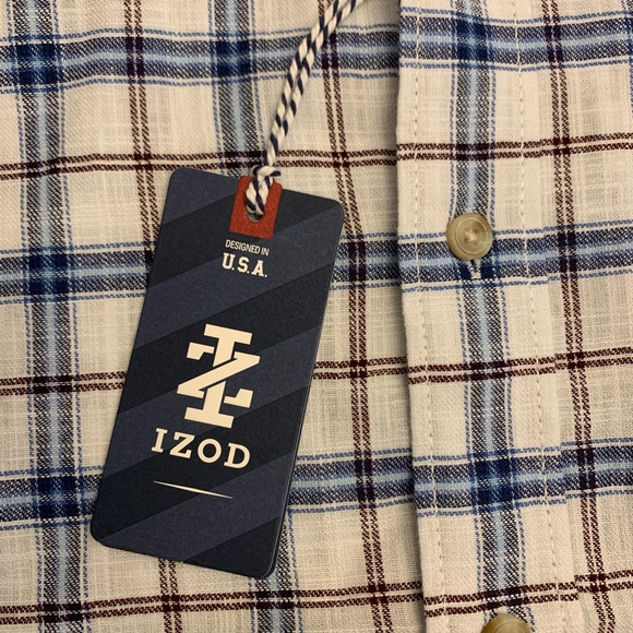 NWT Izod plaid long sleeve shirt NEW - Picture 3 of 7